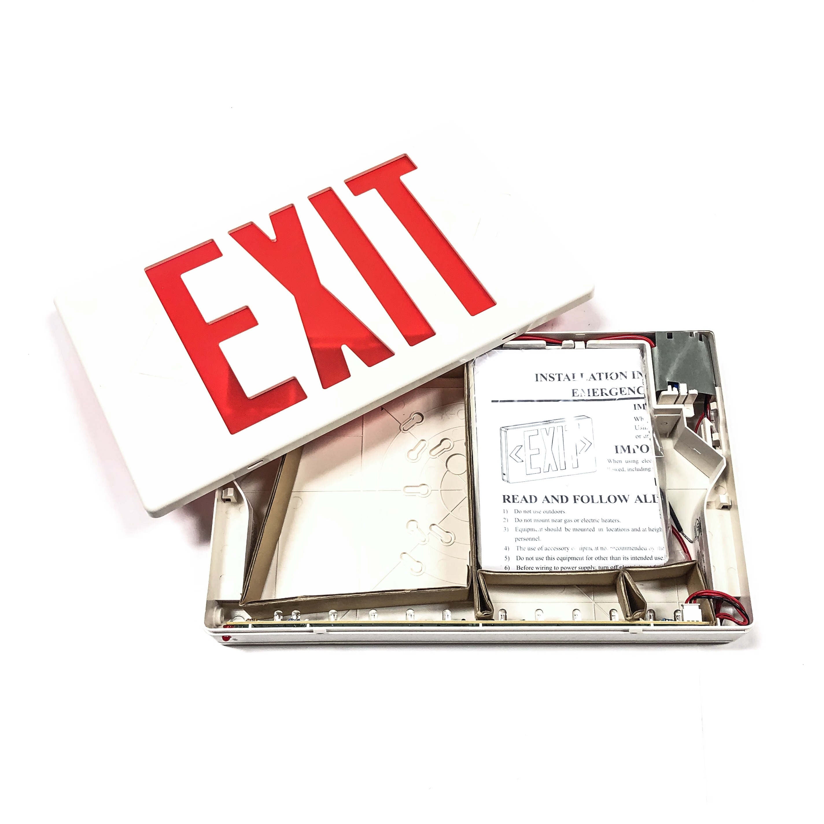 SLEDARW-2C Simkar LED Exit Light, Dual Circuit 120/277 VAC, Red/White