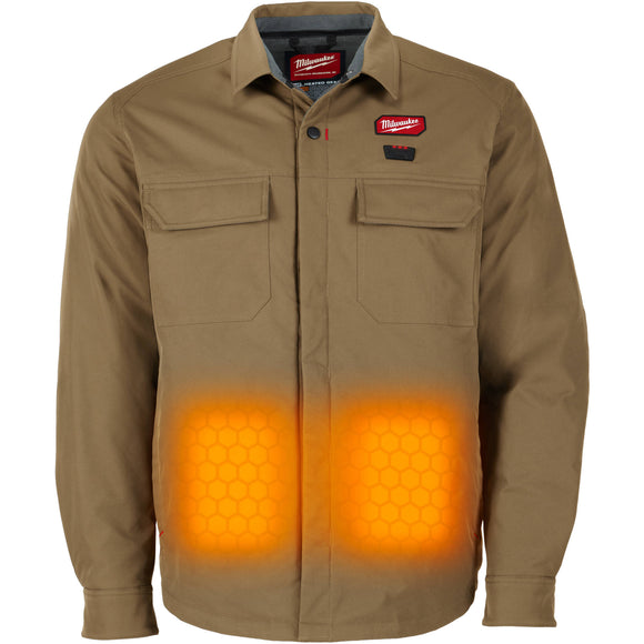 M103K-21XL Milwaukee M12 Heated Shirt Jacket Kit, Khaki, XL