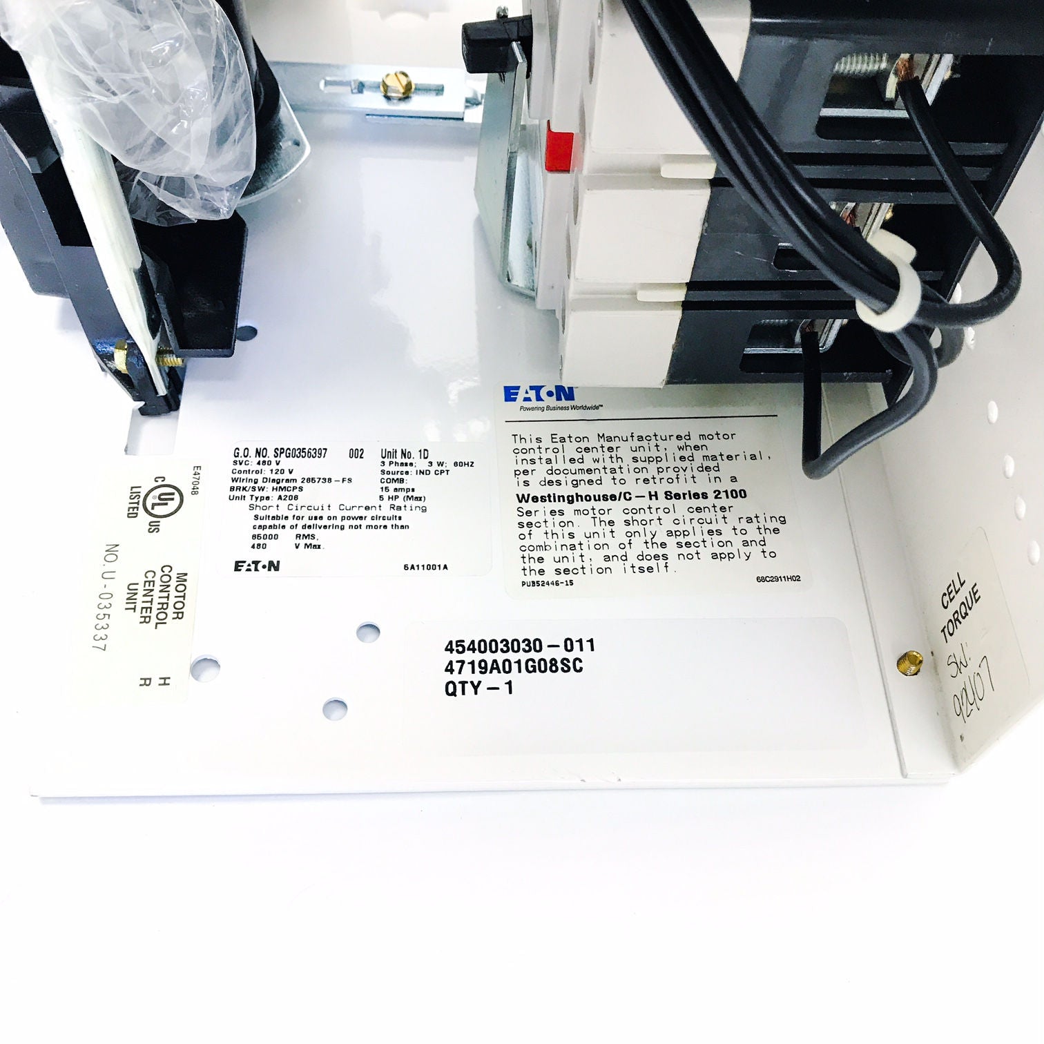 Eaton SPG0356397 2100 Series Motor Control Center - 0