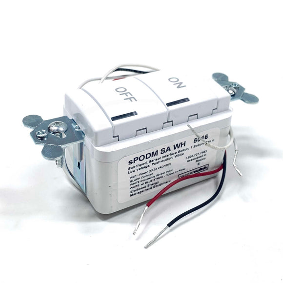 sPODM SA WH Acuity Controls Low Voltage Pushbutton Switchpod, 12-24V, White