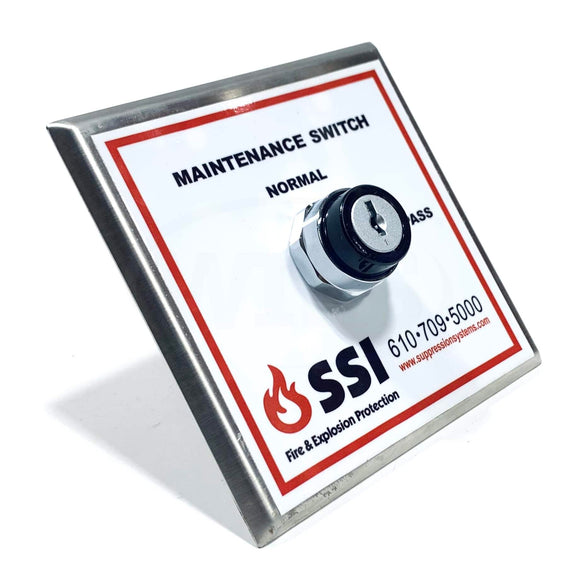 SSI-BP-EP SSI Maintenance Switch Cooper 304SS Plate , ASW2K10-KEY#1 Keyswitch