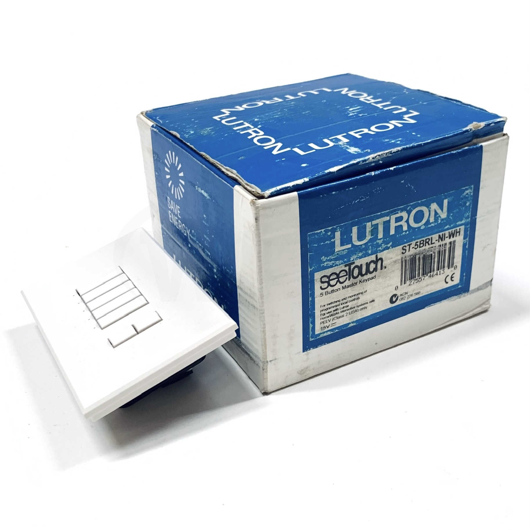 ST-5BRL-NI-WH Lutron seeTouch 5-Button Master Keypad