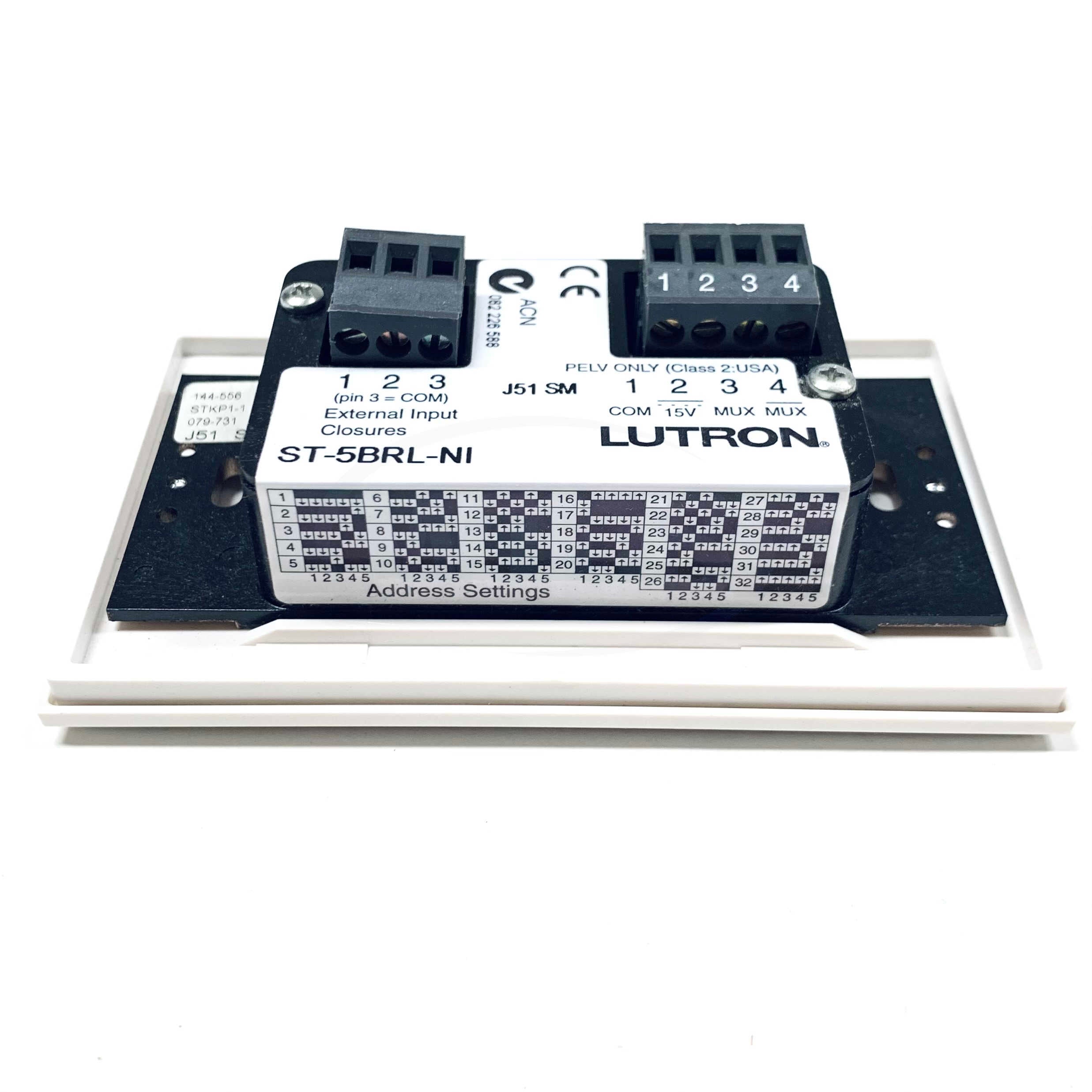 ST-5BRL-NI-WH Lutron seeTouch 5-Button Master Keypad - 0