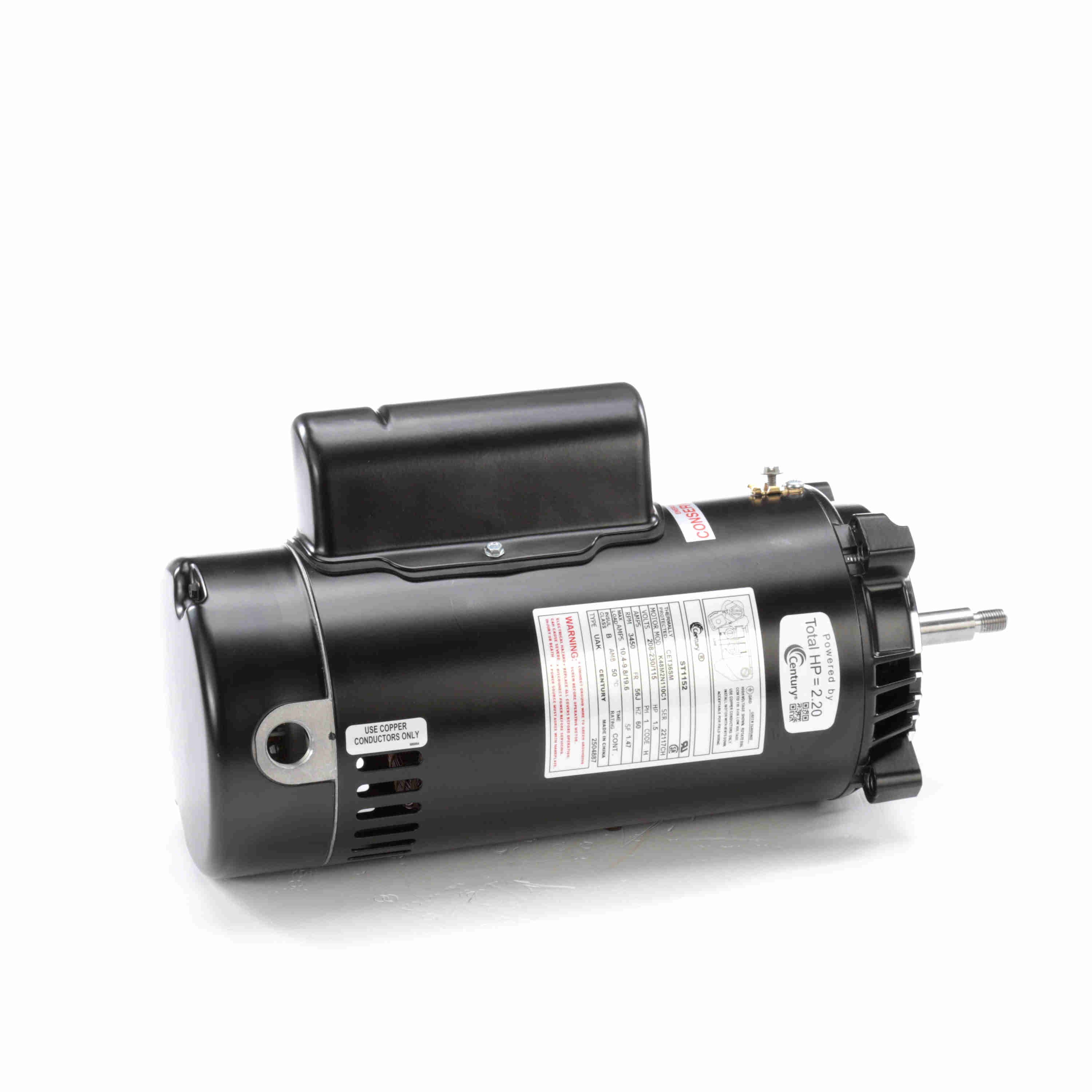 ST1152 Century 1.5HP Pool Pump Electric Motor, 3450 RPM - 0