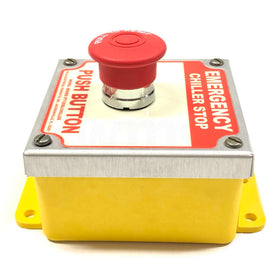 ST120SLCHILLER Pilla Push/Pull Red Mushroom Operator Button - 0