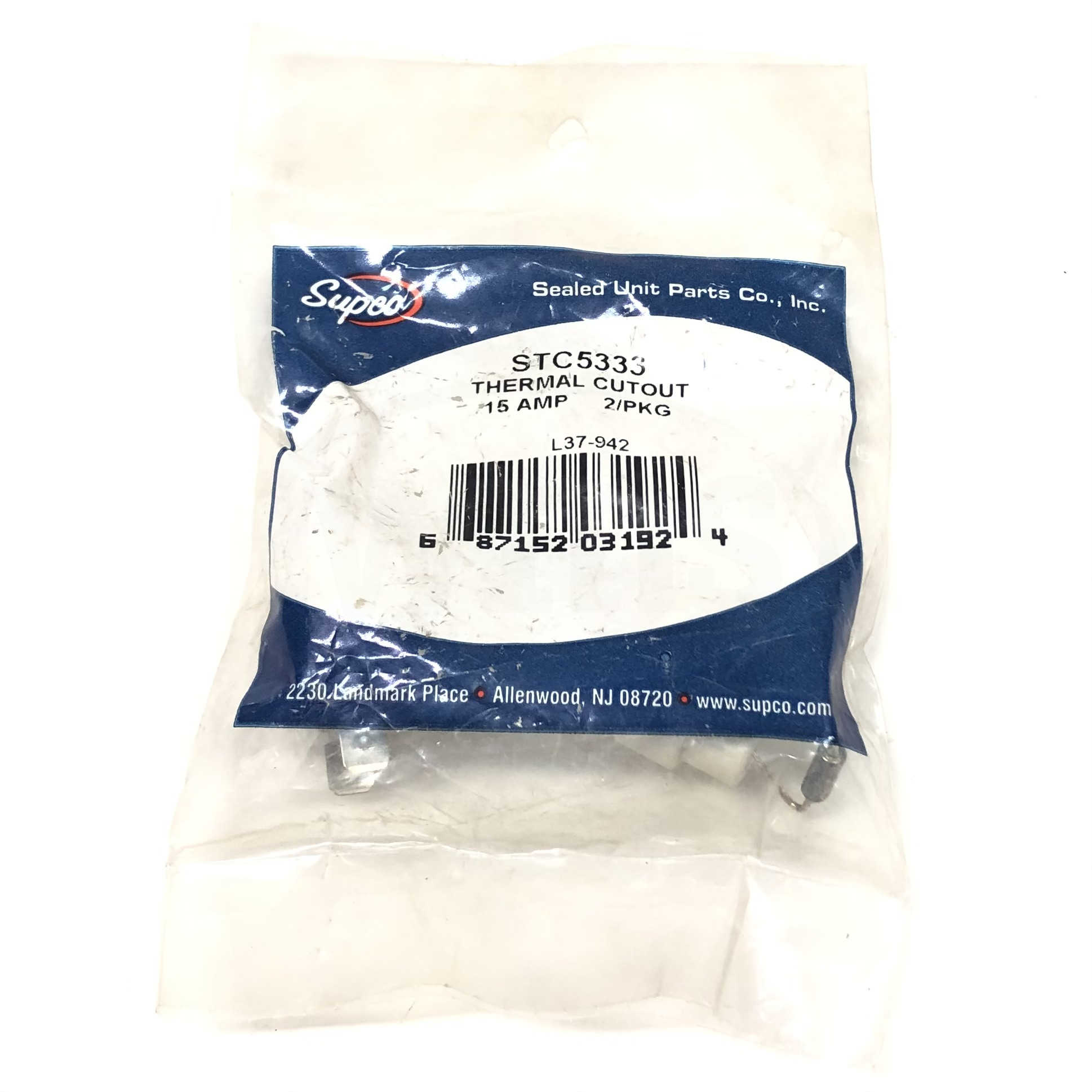 STC5333 Supco Thermal Cutoff 15A, 2Pack - 0