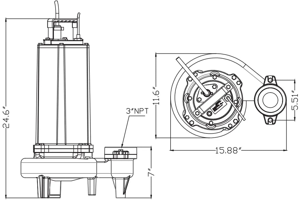 SWFD200 Pump Dimensions