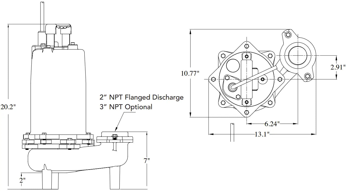 SWH50 Pump Dimensions