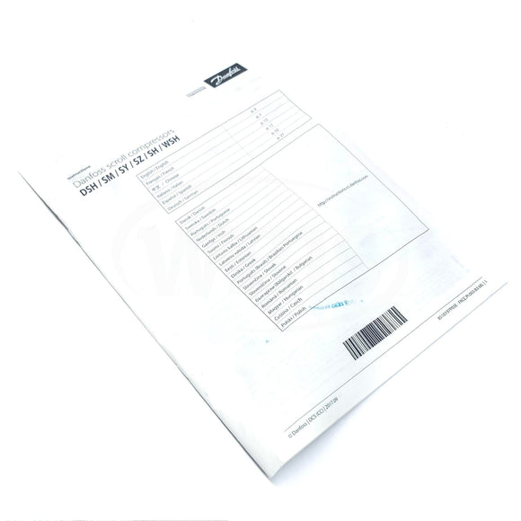 SZ090S3VC Danfoss Scroll Compressor, 7.5 Tons, 90,000 btu/h, 3 Ph, 208-230V.