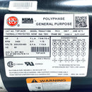 T3P1ACR US Motors 3Hp, 3600 Rpm, 208-230/460V-5