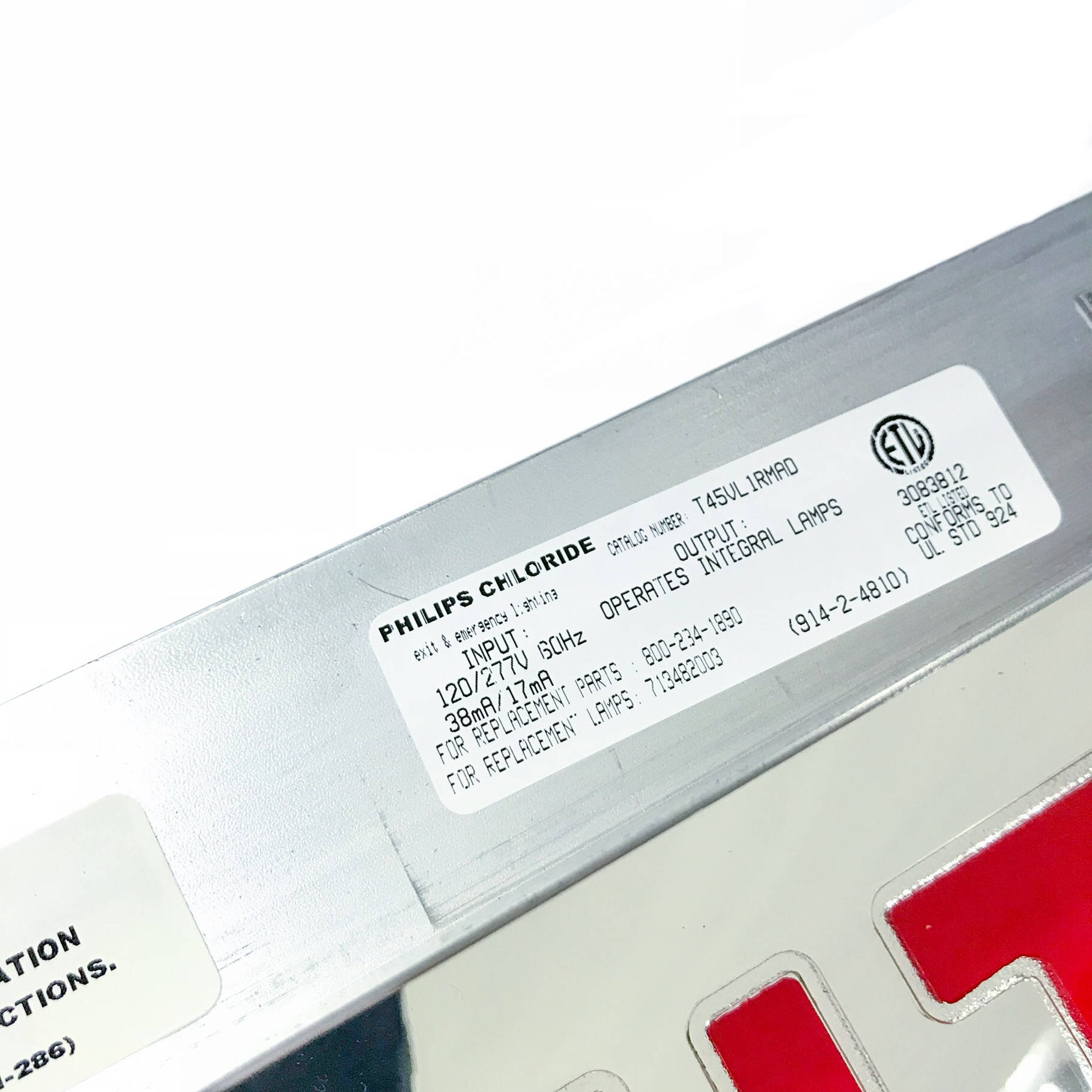T45VL1RMAD Philips LED Exit Sign, Red