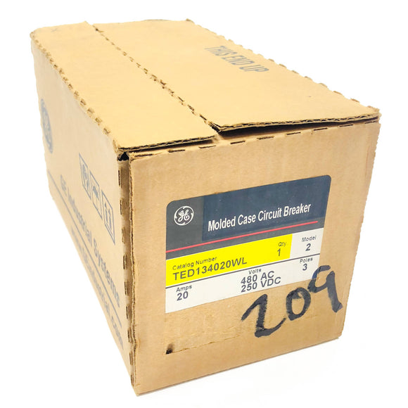 TED134020WL GE Circuit Breaker, 20 Amp, 480 VAC