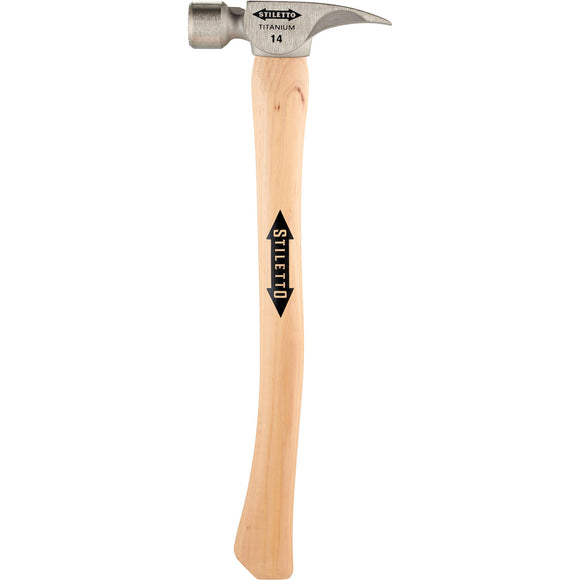 14oz Titanium Milled/Curved 18" Hickory Handle Hammer