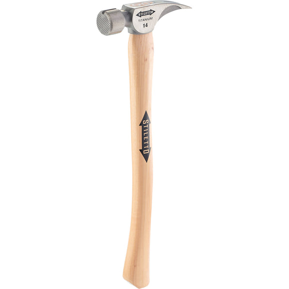14oz Titanium Milled/Curved 18" Hickory Handle Hammer