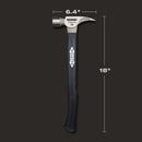 TI16MC-F Stiletto 16oz Milled/Curved Fiberglass Handle Hammer-4
