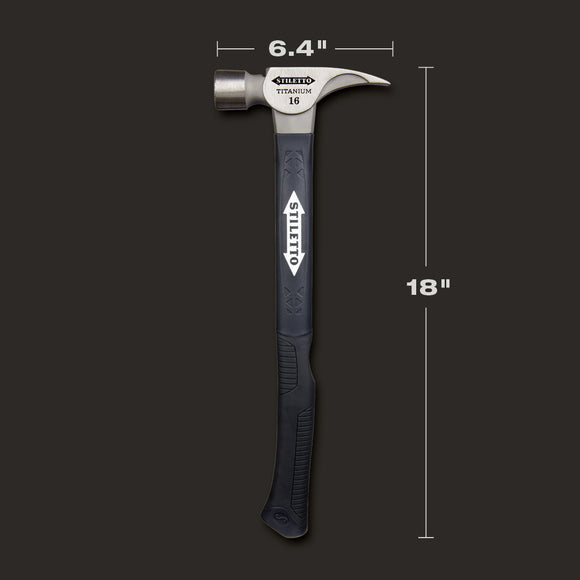 TI16MC-F Stiletto 16oz Milled/Curved Fiberglass Handle Hammer
