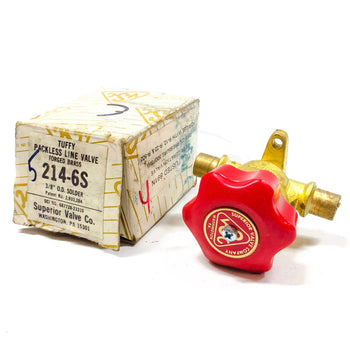 214-6 Superior Tuffy Straight-Thru Line Valve 3/8" ODS Inlet X 3/8" ODS Outlet