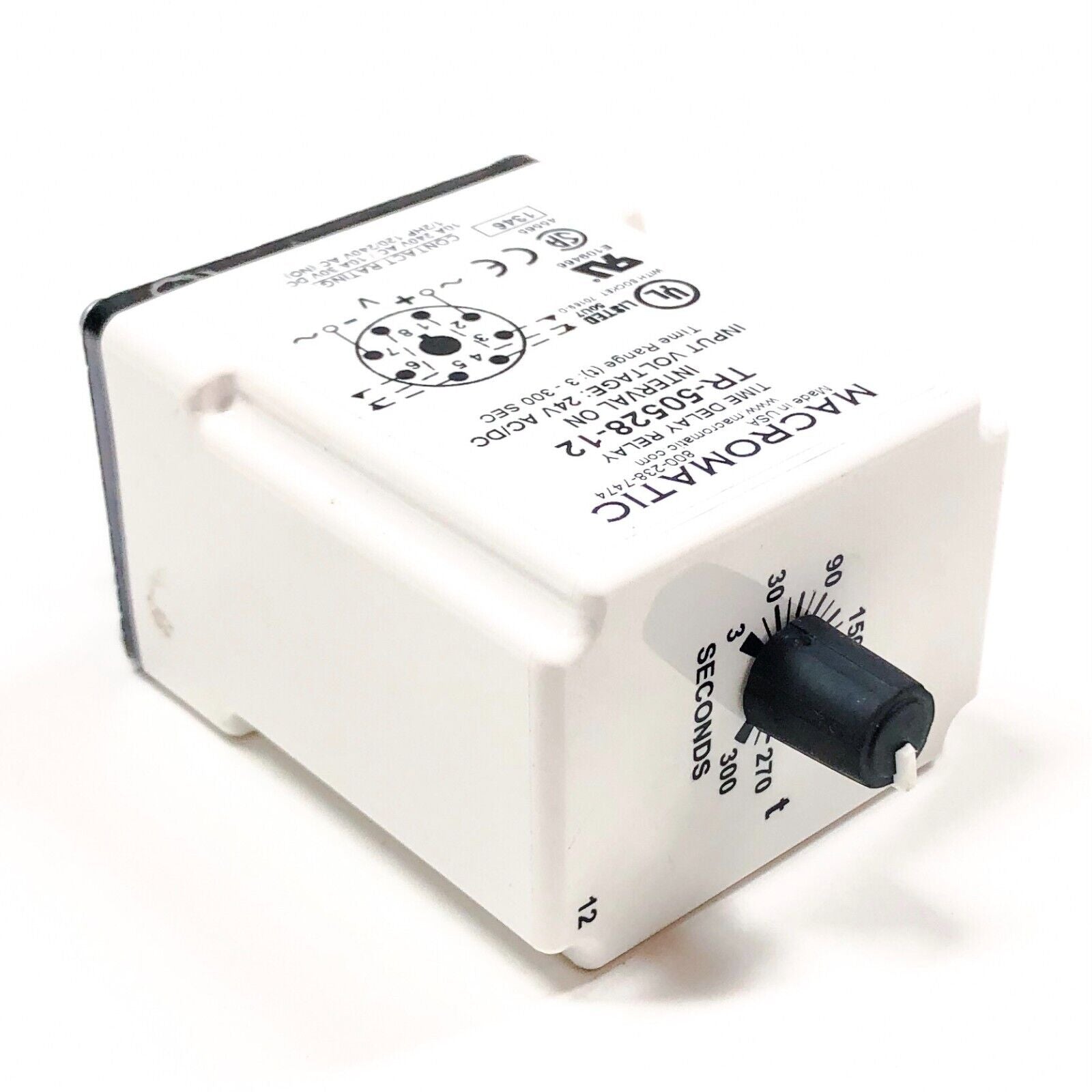 TR-50528-12 MACROMATIC Single Function Time Delay Relay: 8 Pins, 23NU99