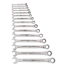 48-22-9416 Milwaukee 15 Piece Ratcheting Combination Wrench Set - SAE