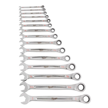 48-22-9416 Milwaukee 15 Piece Ratcheting Combination Wrench Set - SAE