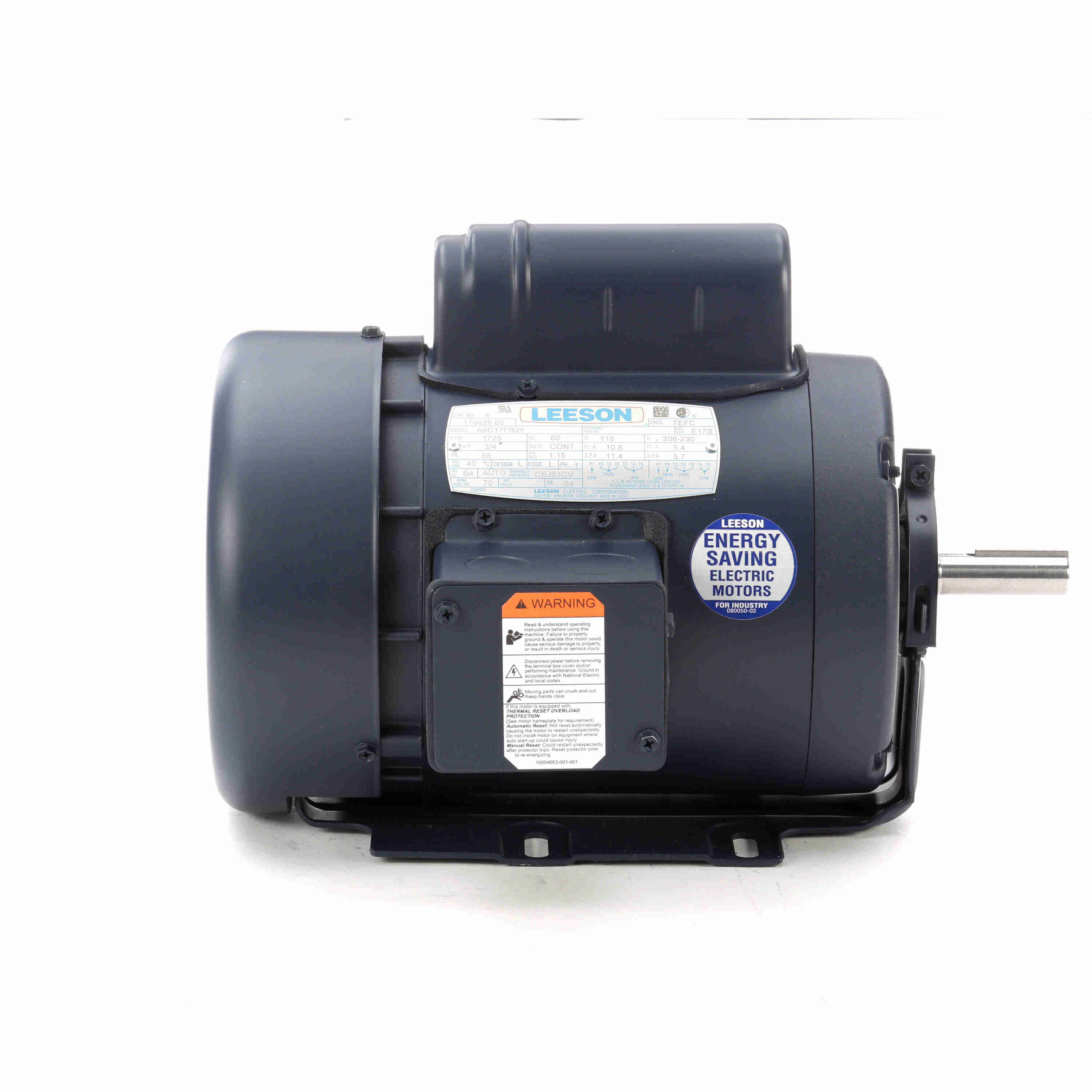 110026.00 Leeson 3/4HP Electric Motor, 1800RPM | Witmer Motor Service