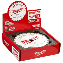 48-41-0620 Milwaukee 6-1/2" 24T Framing Circular Saw Blade, Bulk