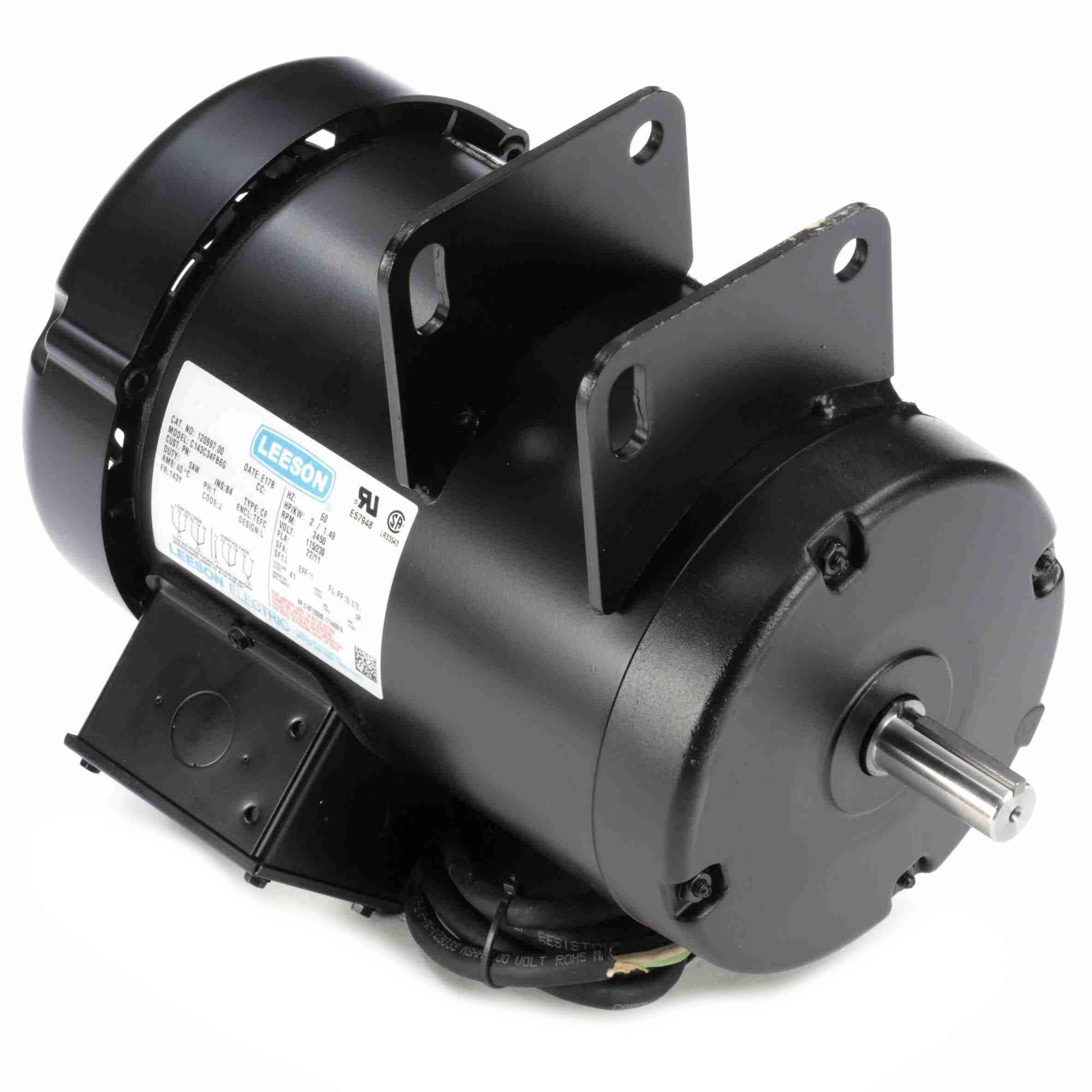 120997.00 Leeson 2HP Definite Purpose Woodworking Electric Motor, 3600 ...