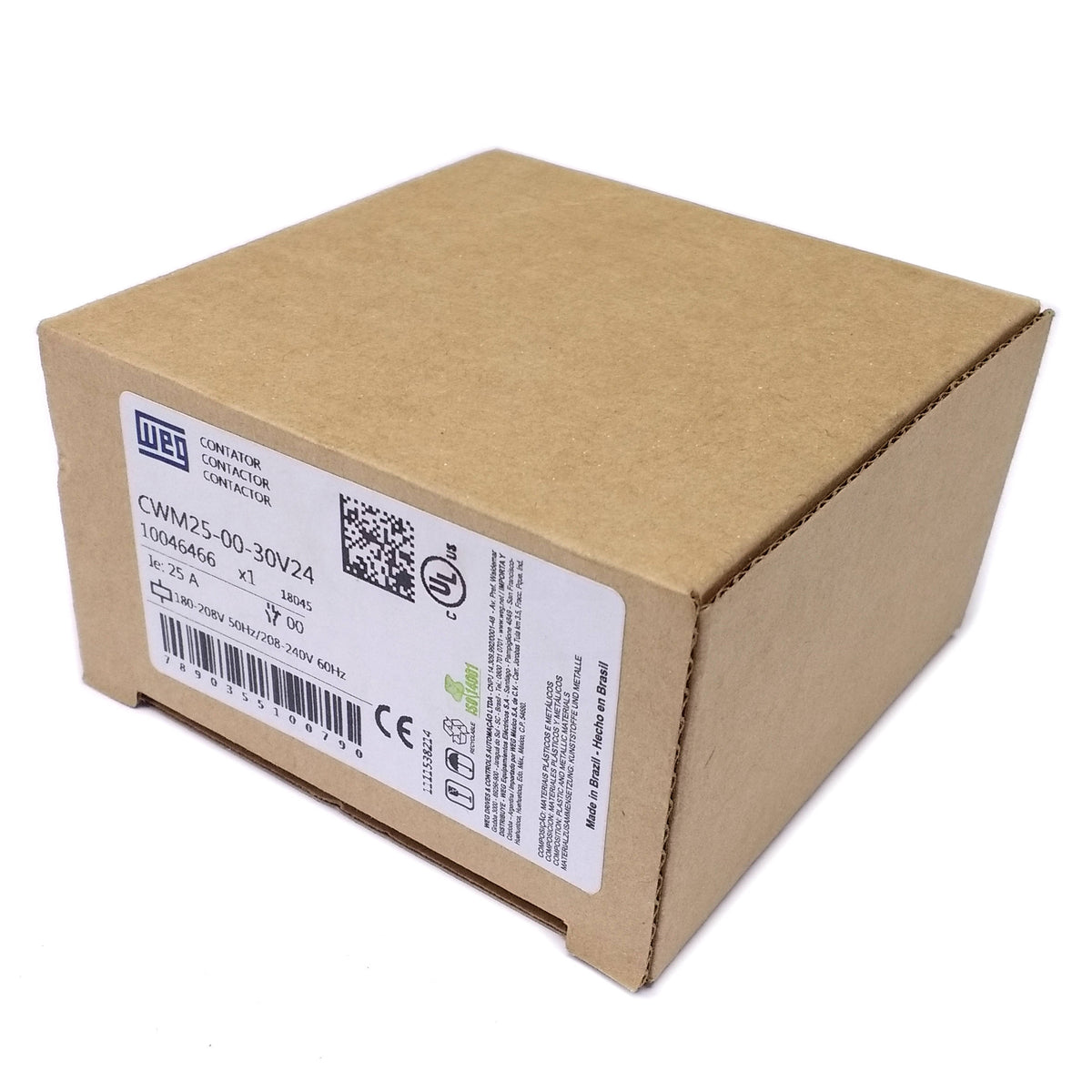 CWM25-00-30V24 WEG IEC Contactor, 25 Amp, 3 NO Power Poles | Witmer ...