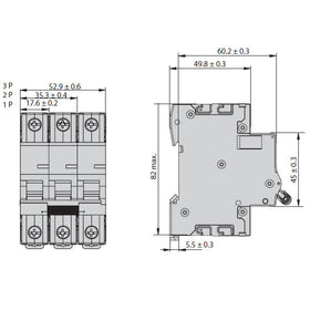 UMBW-1B2-6 WEG Miniature Circuit Breaker, 6 Amp, 2 Pole - 0