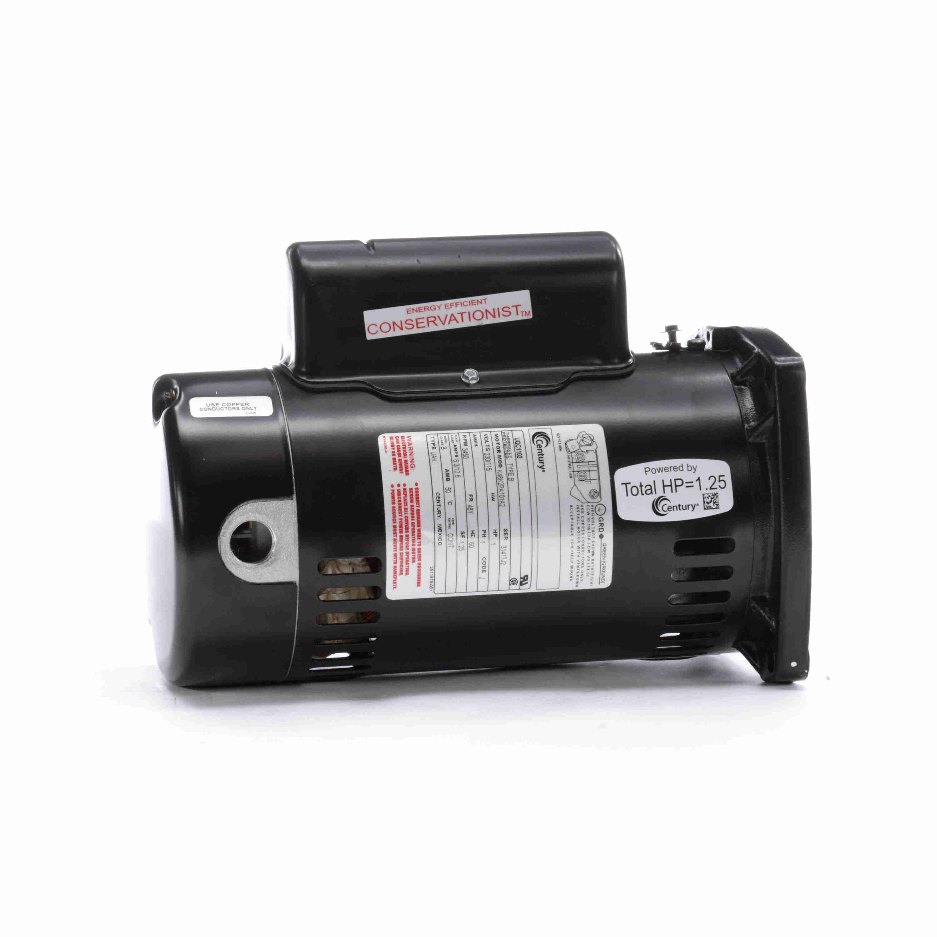 UQC1102 Century 1HP Pool Pump Electric Motor, 3600RPM