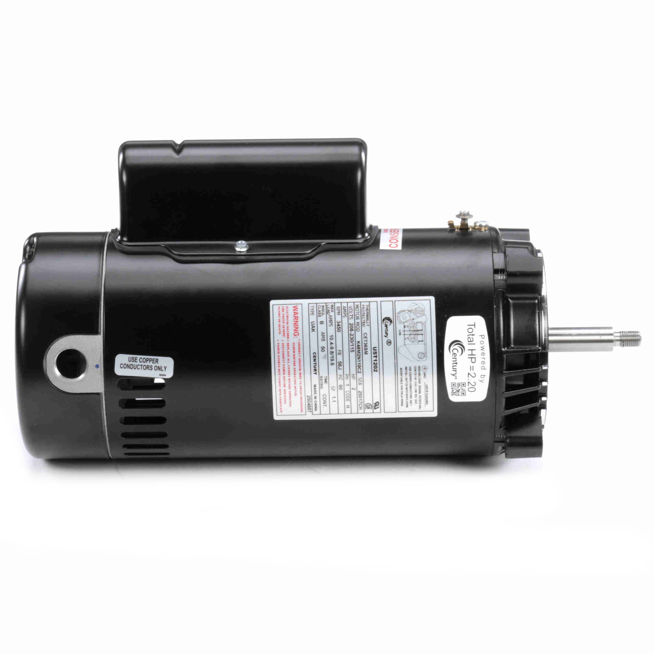 UST1202 Century 2HP Pool Pump Electric Motor, 3450RPM - 0