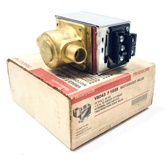 V8043F1028 Honeywell Two-Position Motorized Zone Valve, 24V, 60Hz, 1/2"