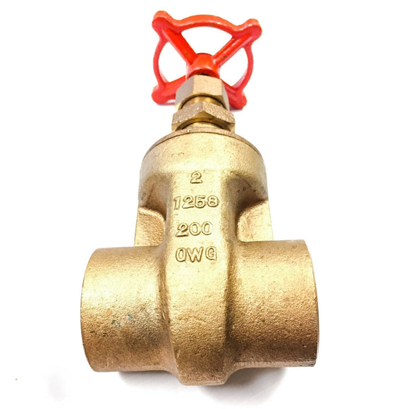 Stockham 1258 200 OWP Bronze Solder End B-104 Gate Valve 2"