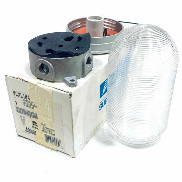 VCXL10A Stonco Roughlyte 200W Ceiling Mount W/ Lexan Globe