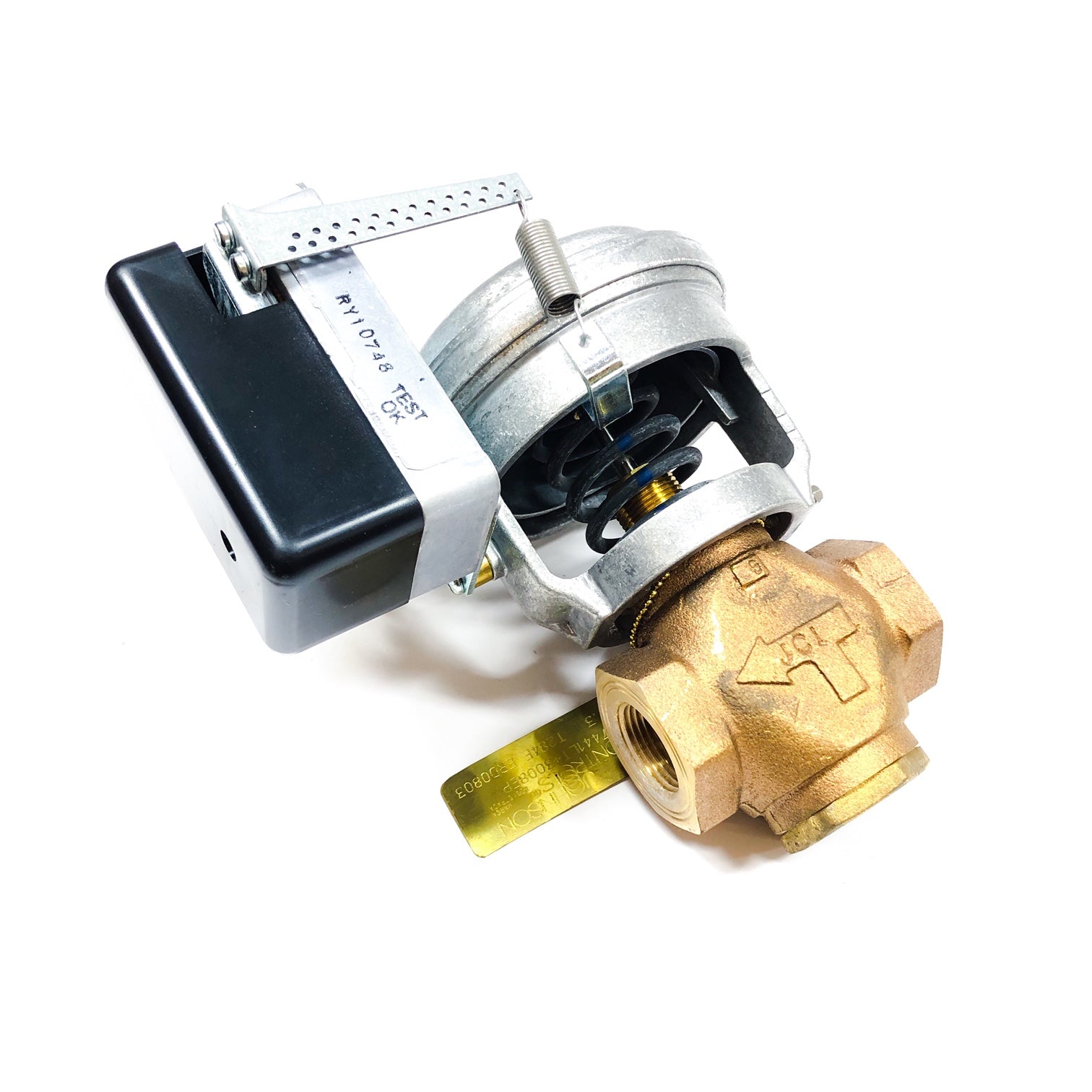 VG7441LT+3008EP Johnson Controls Acutatted Valve Assembly, 3/4in 2W NC NPT Brass
