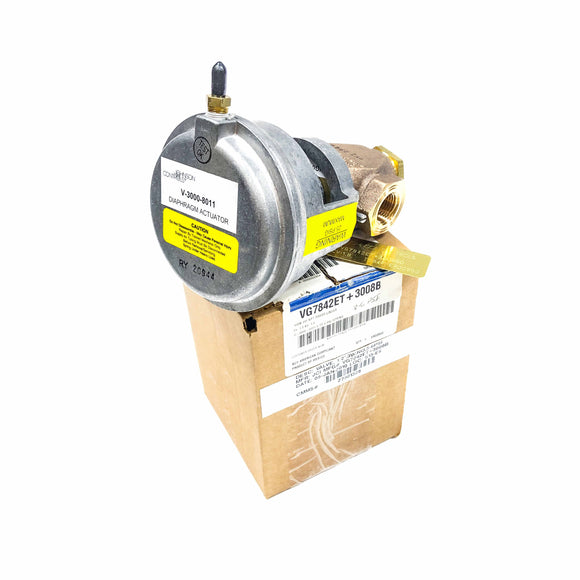 VG7842ET+3008B Johson Controls Valve Assembly 1/2" 2W NO NPT Brass 3-6PSI Spring