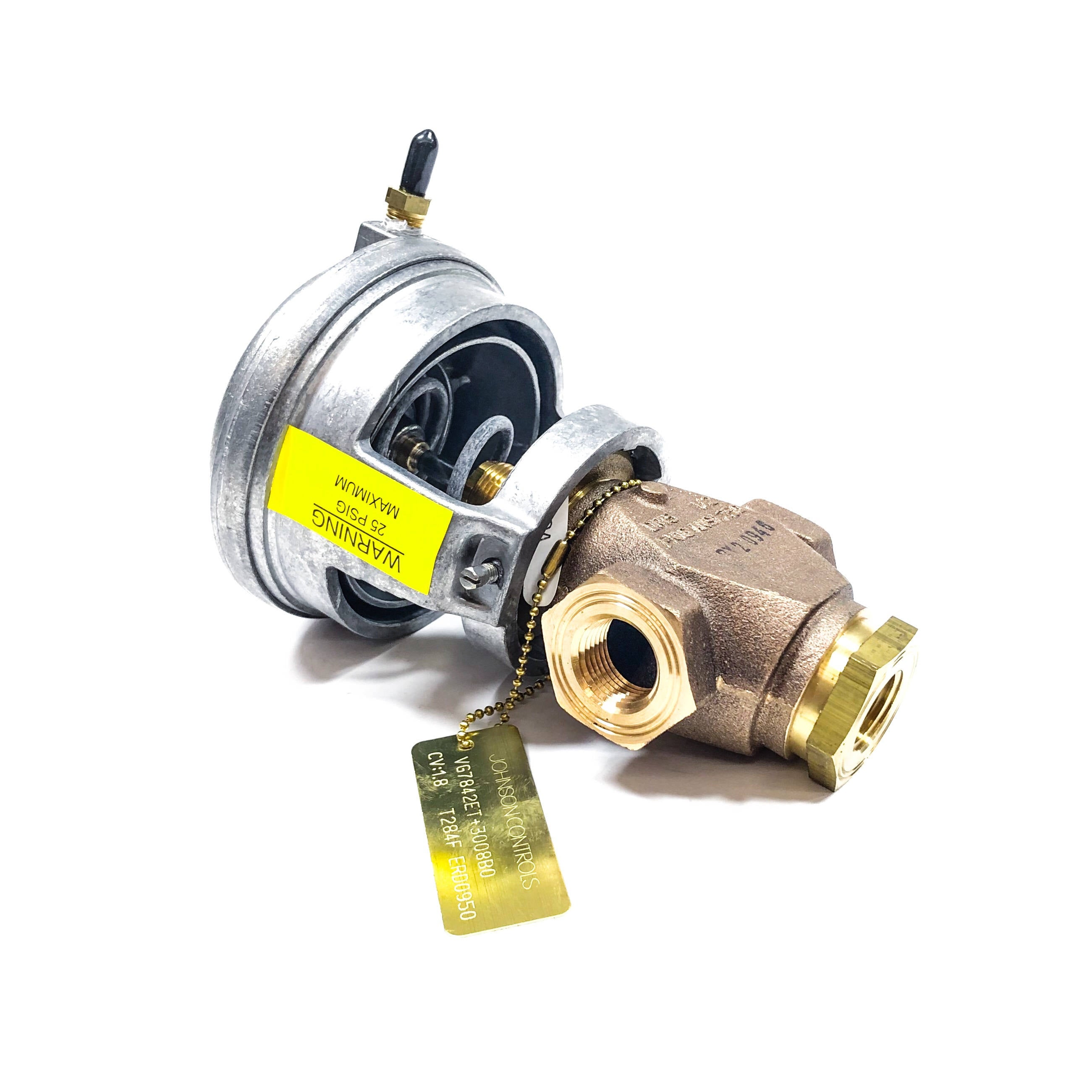 VG7842ET+3008B0 Johnson Controls 3-Way Valve, 1/2", 3 - 6 PSI, Cv: 1.8 Kv:1.6