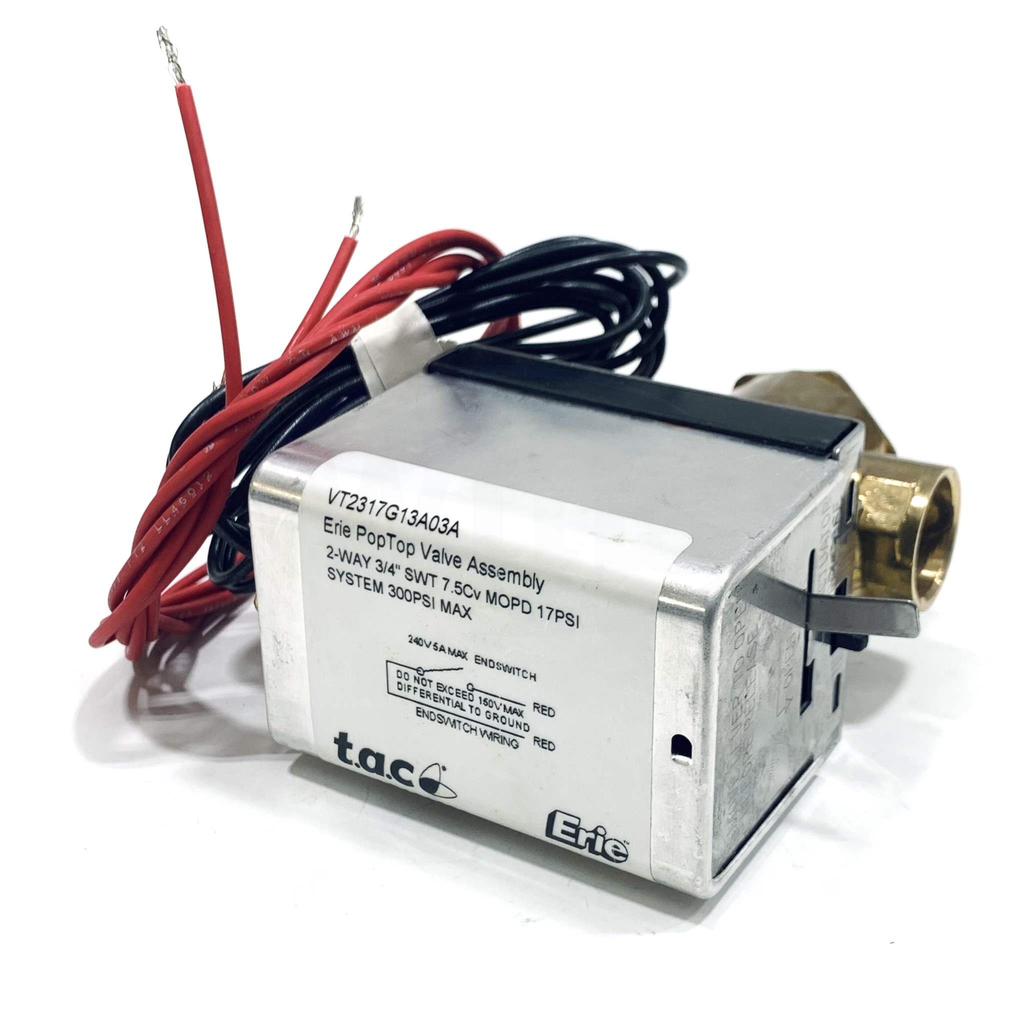 VT2317G13A03A Erie Poptop Valve Assembly 2-Way, 3/4, 17 Psi, 24V, 50/60Hz