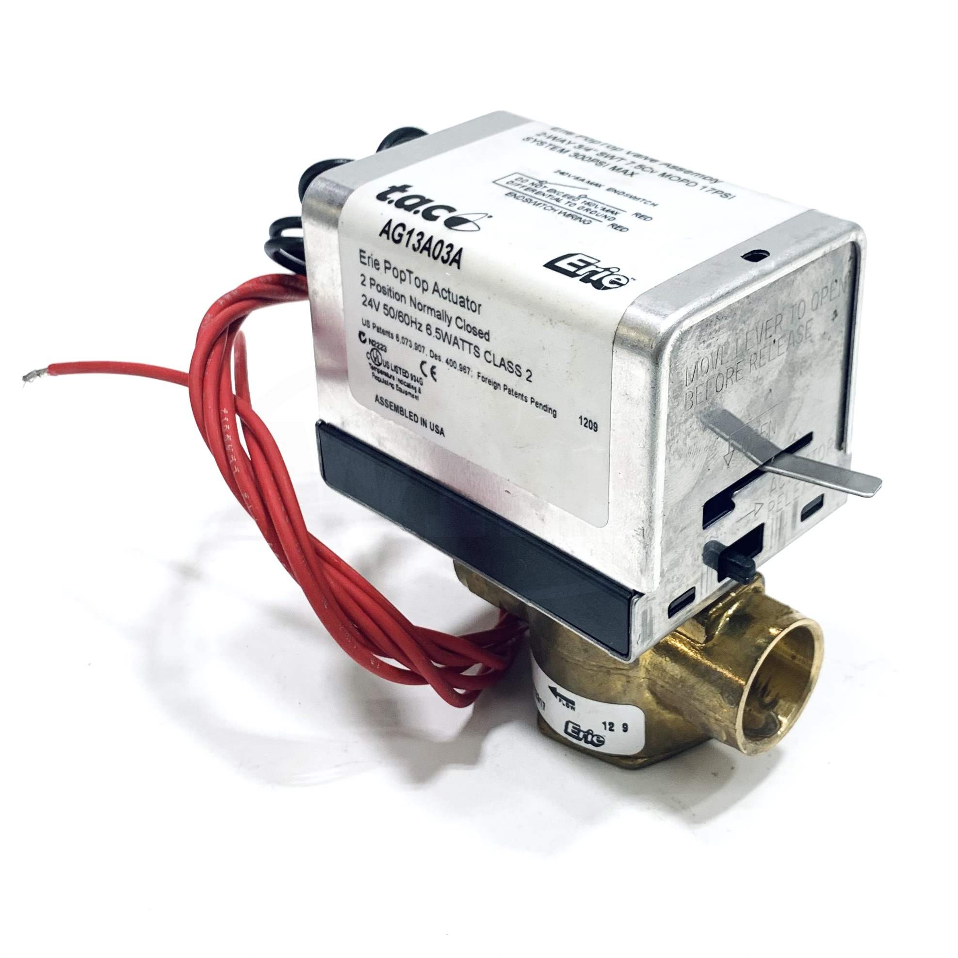VT2317G13A03A Erie Poptop Valve Assembly 2-Way, 3/4, 17 Psi, 24V, 50/60Hz