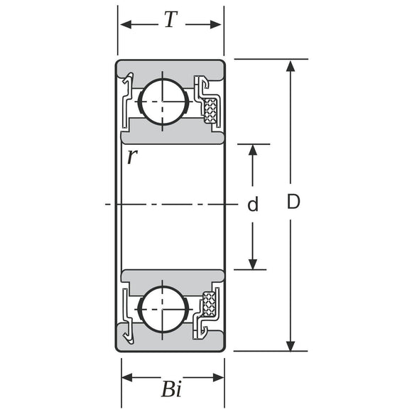 WC87501 Ball Bearing, Felt Seal / Shielded