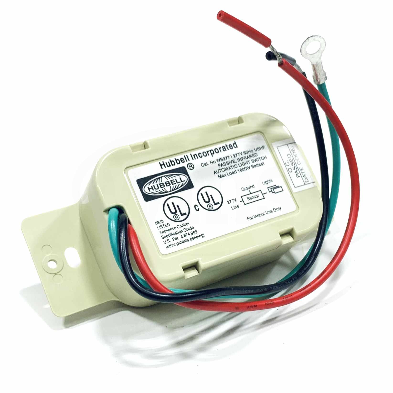 WS277I Hubbell Occupancy Sensor Wall Switch, 277VAC 60Hz, Max Load 1800W