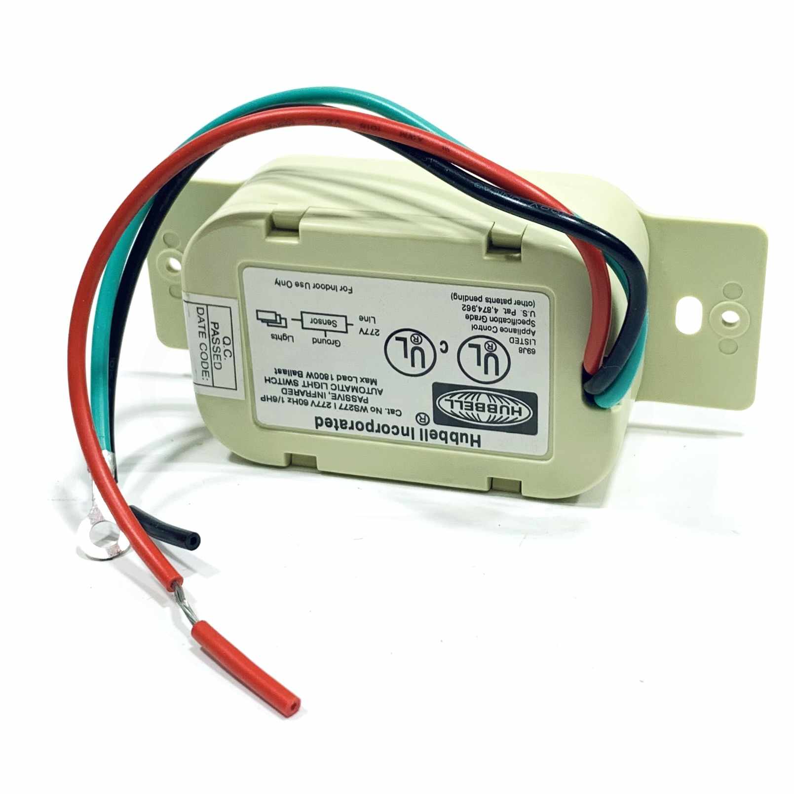 WS277I Hubbell Occupancy Sensor Wall Switch, 277VAC 60Hz, Max Load 1800W - 0