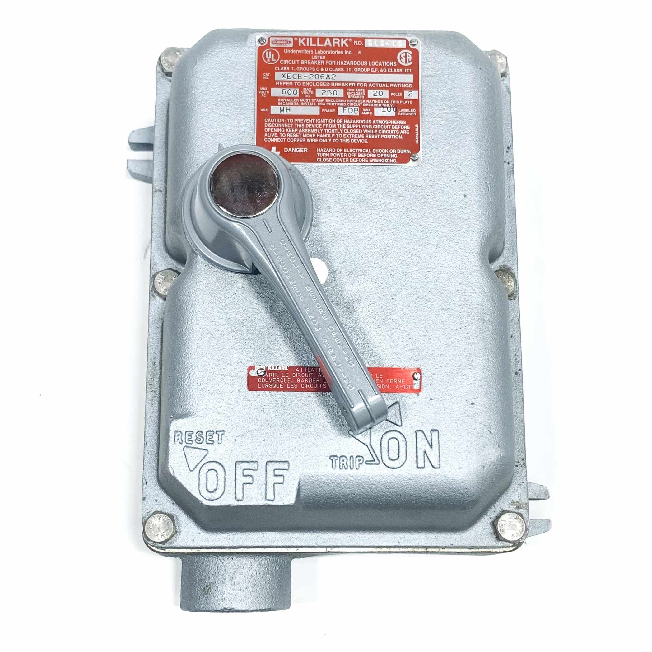XECE-206A2 Killark Circuit Breaker Enclosure For Hazardous Locations, 600VAC, 25