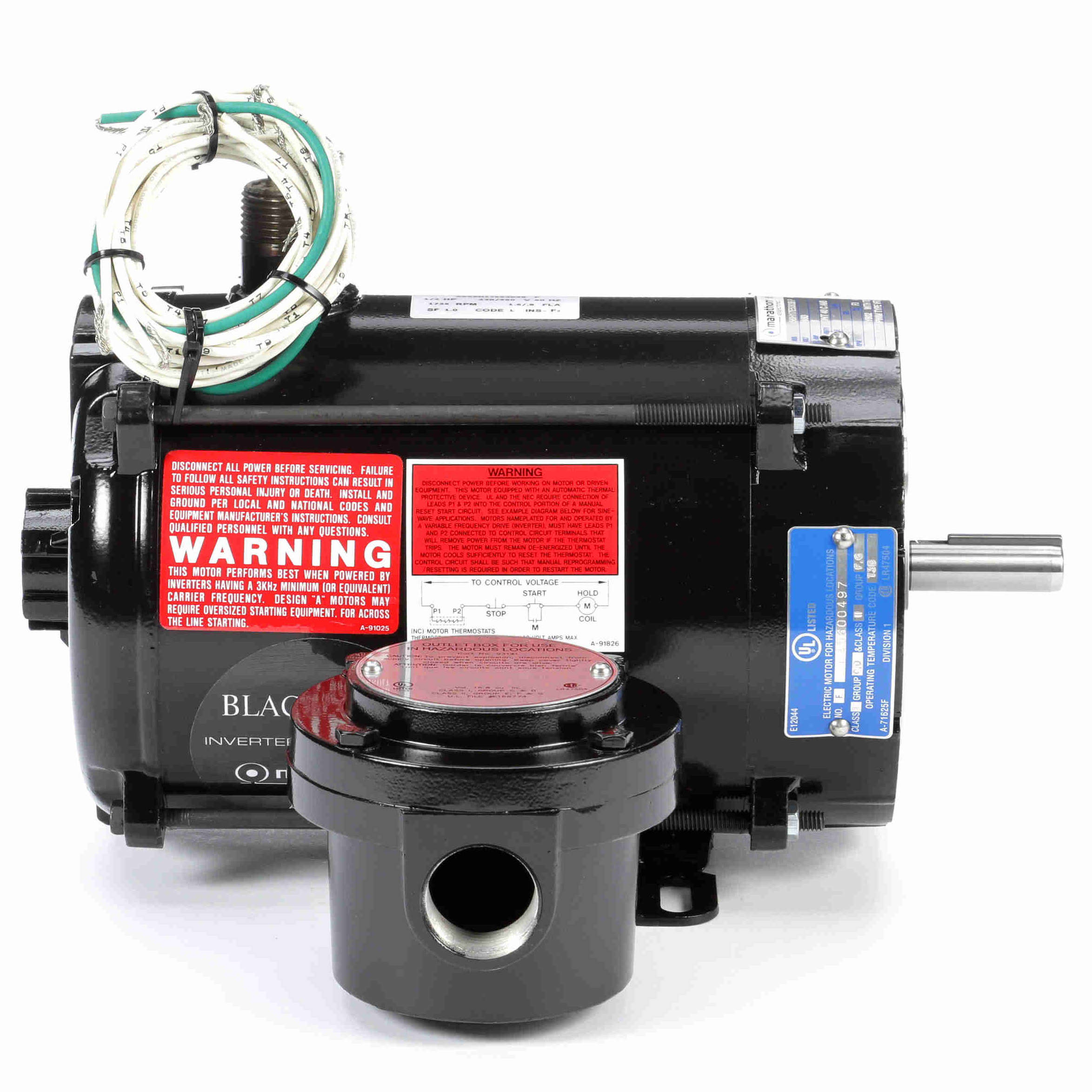Y602 Marathon 1/2HP Black Max Hazardous Duty Electric Motor, 1800RPM - 0