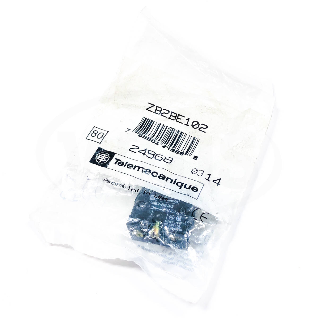 ZB2BE102 Telemecanique Contact Block, 22mm, 1 NC - 0