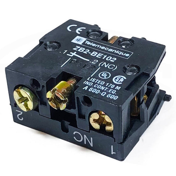 ZB2BE102 Telemecanique Contact Block, 22mm, 1 NC
