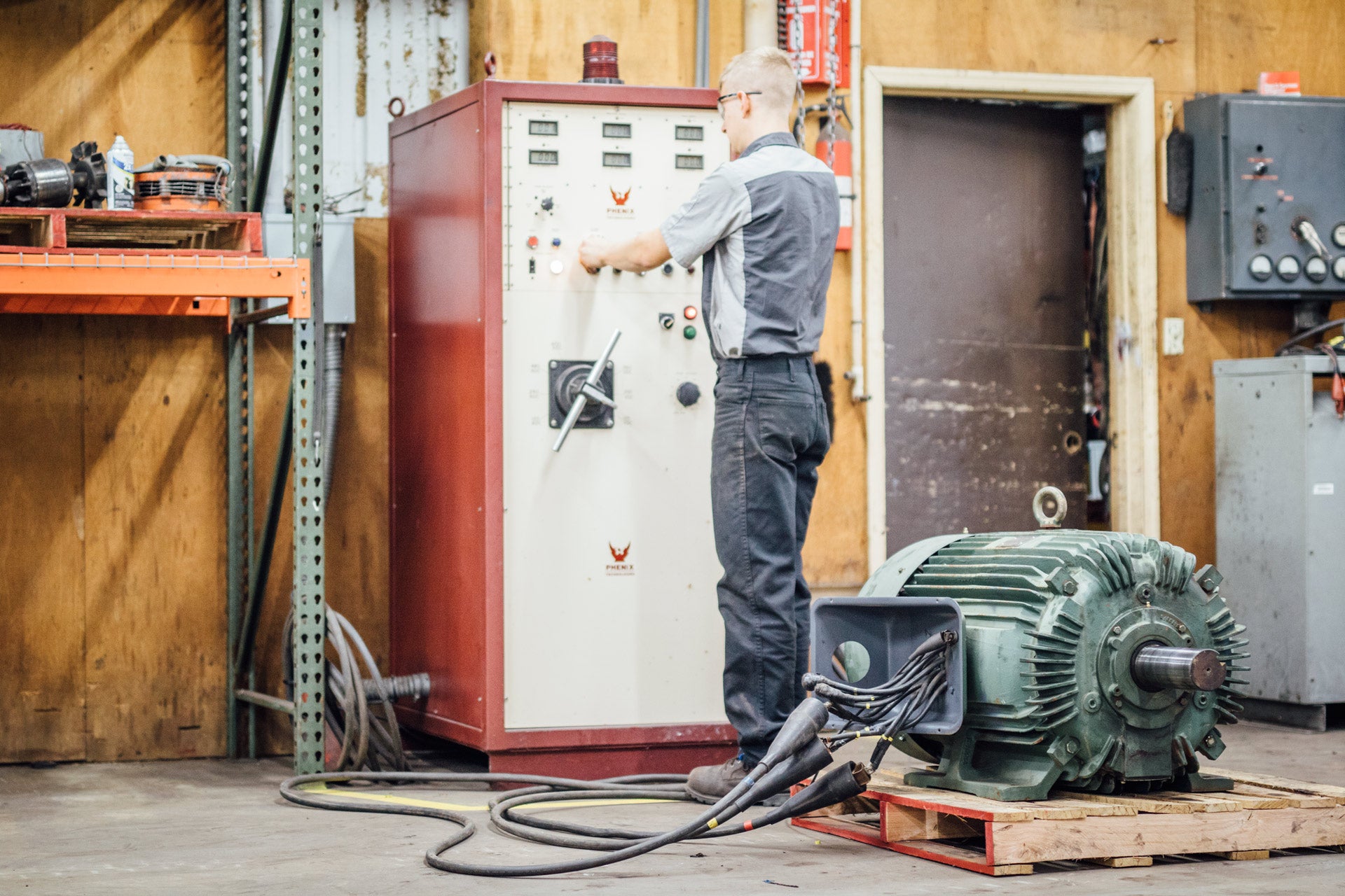 Doran Witmer testing a DC Electric Motor